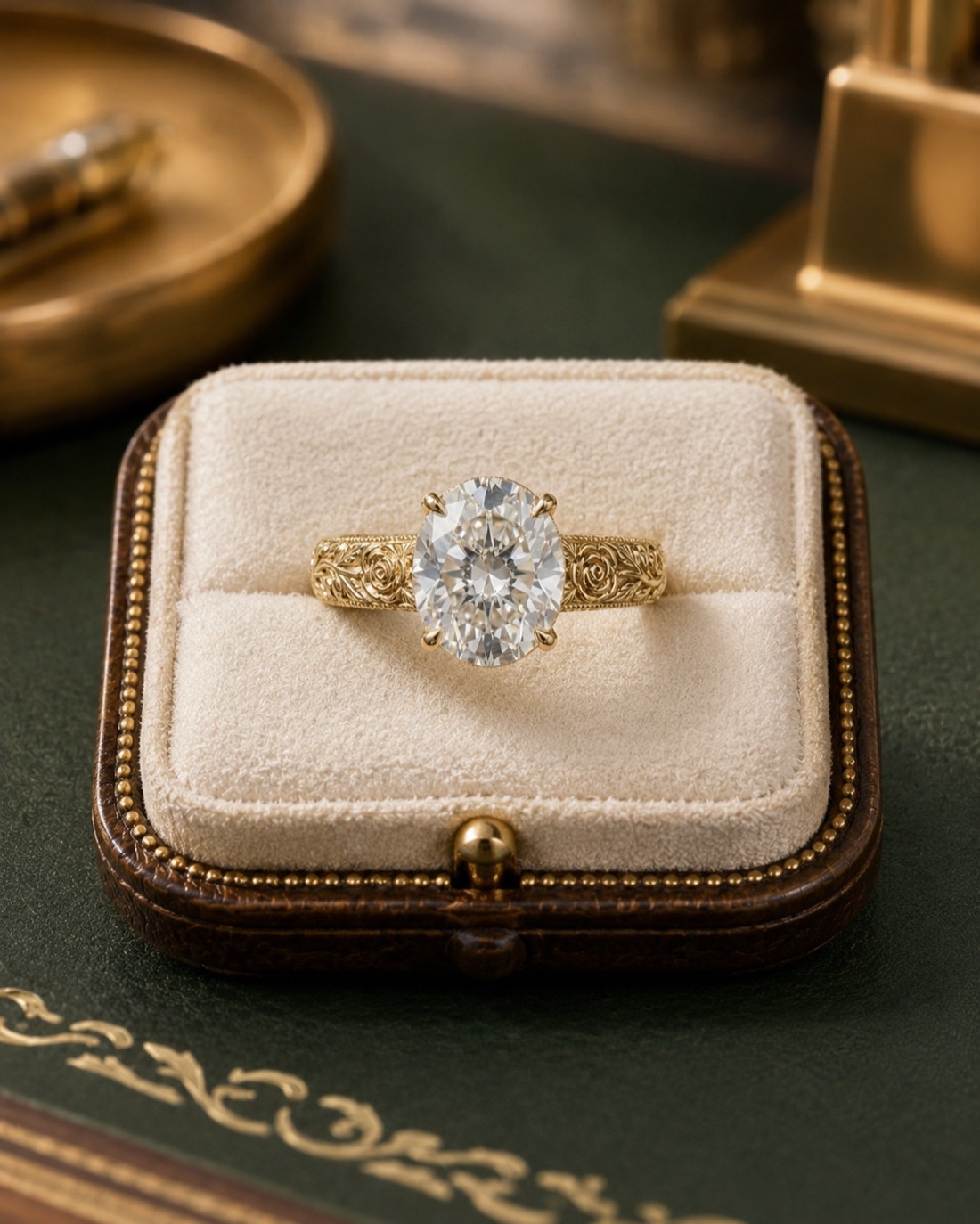 La Rosa, a custom ring in 18K yellow gold — designed by Amana Engagement